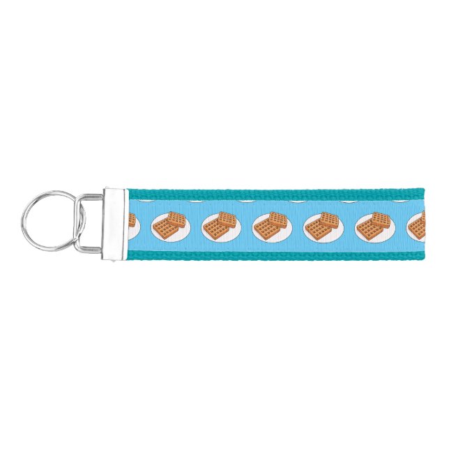 Waffle cartoon illustration  wrist keychain (Keys on Left)