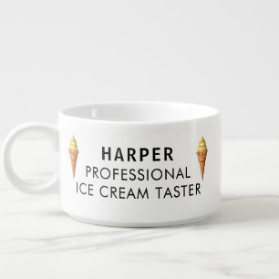 Waffle Cone Customized Vanilla Ice Cream Bowl