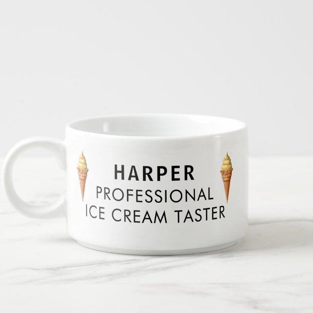 Waffle Cone Customized Vanilla Ice Cream Bowl (Right)