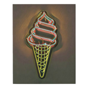 Waffle cone faux canvas print
