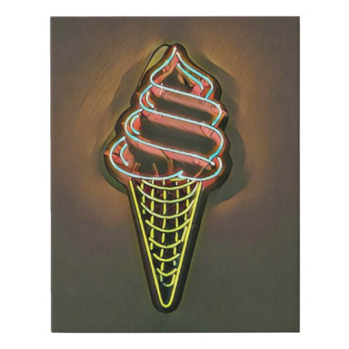 Waffle cone faux canvas print