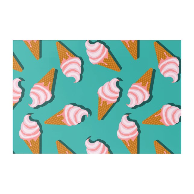Waffle cones ice cream and frozen yogurt pattern acrylic print (Front)