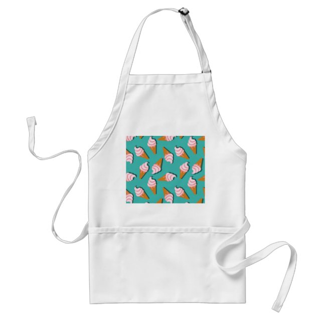 Waffle cones ice cream and frozen yogurt pattern adult apron (Front)
