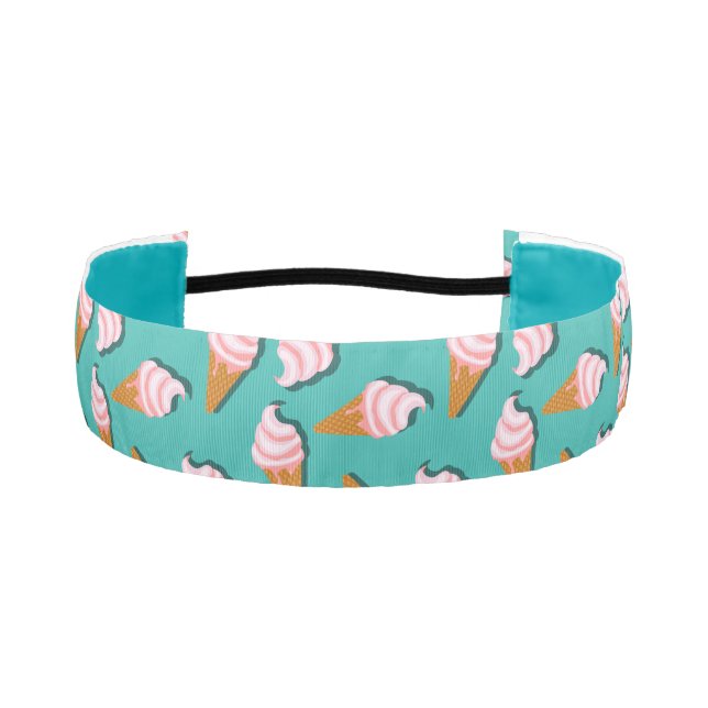 Waffle cones ice cream and frozen yogurt pattern athletic headband (Front)
