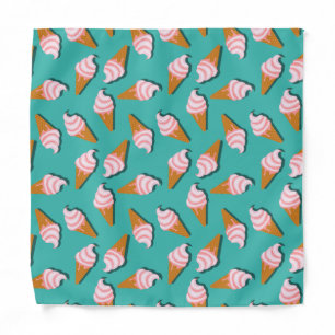 Waffle cones ice cream and frozen yogurt pattern bandana