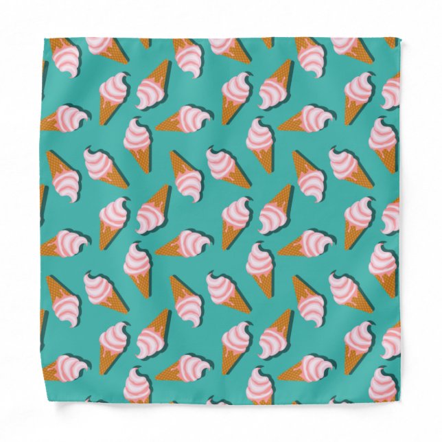 Waffle cones ice cream and frozen yogurt pattern bandana (Front)