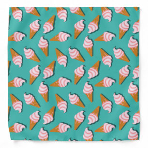Waffle cones ice cream and frozen yogurt pattern bandana