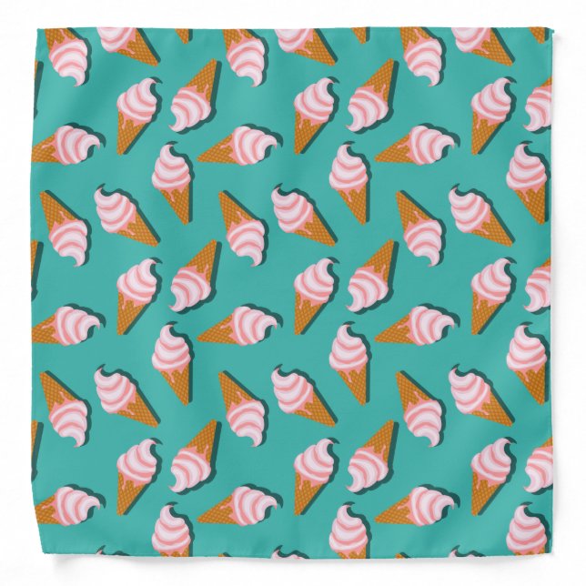 Waffle cones ice cream and frozen yogurt pattern bandana (Front)