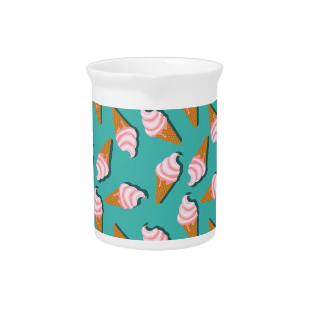 Waffle cones ice cream and frozen yogurt pattern beverage pitcher (Front)