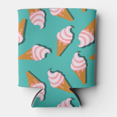 Waffle cones ice cream and frozen yogurt pattern can cooler