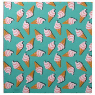 Waffle cones ice cream and frozen yogurt pattern cloth napkin
