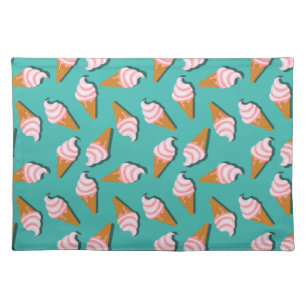 Waffle cones ice cream and frozen yogurt pattern cloth placemat
