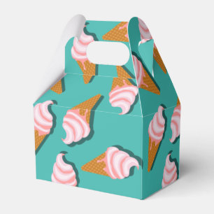 Waffle cones ice cream and frozen yogurt pattern favor boxes