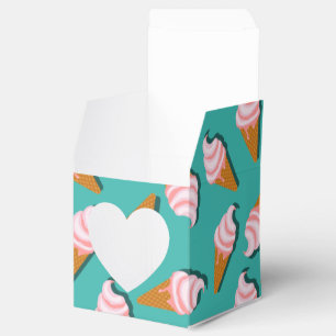 Waffle cones ice cream and frozen yogurt pattern favor boxes