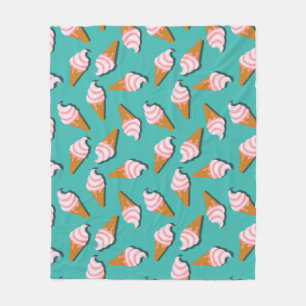 Waffle cones ice cream and frozen yogurt pattern fleece blanket