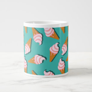 Waffle cones ice cream and frozen yogurt pattern giant coffee mug