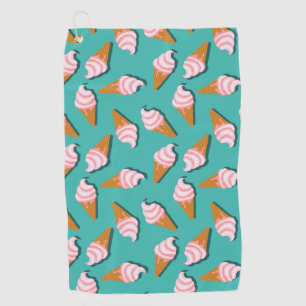 Waffle cones ice cream and frozen yogurt pattern golf towel