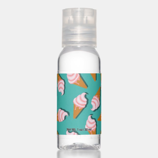 Waffle cones ice cream and frozen yogurt pattern hand sanitizer (Front)