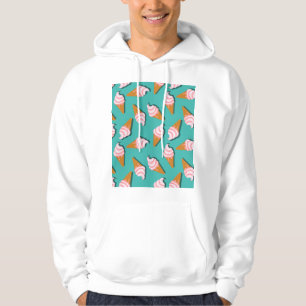 Waffle cones ice cream and frozen yogurt pattern hoodie