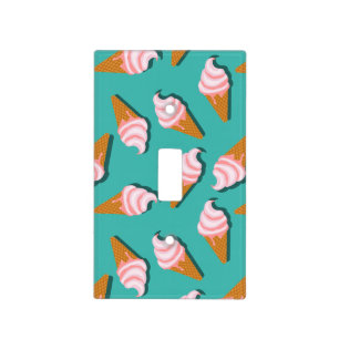 Waffle cones ice cream and frozen yogurt pattern light switch cover