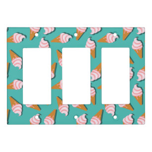 Waffle cones ice cream and frozen yogurt pattern light switch cover