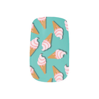 Waffle cones ice cream and frozen yogurt pattern minx nail art