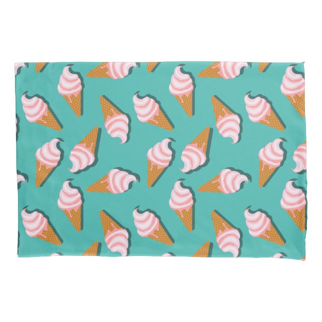 Waffle cones ice cream and frozen yogurt pattern pillow case (Front)
