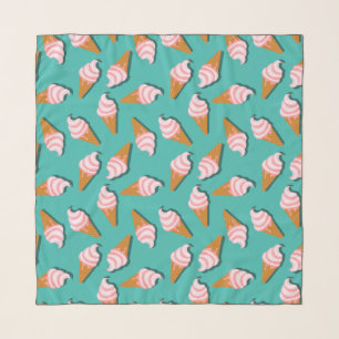 Waffle cones ice cream and frozen yogurt pattern scarf