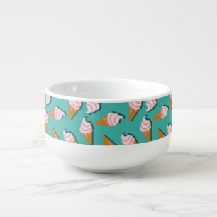Waffle cones ice cream and frozen yogurt pattern soup mug