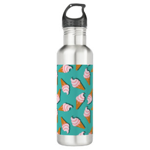 Waffle cones ice cream and frozen yogurt pattern stainless steel water bottle