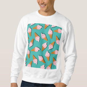 Waffle cones ice cream and frozen yogurt pattern sweatshirt