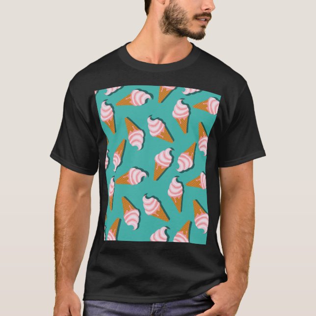 Waffle cones ice cream and frozen yogurt pattern T T-Shirt (Front)