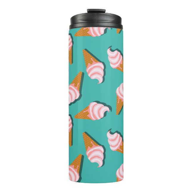Waffle cones ice cream and frozen yogurt pattern thermal tumbler (Front)