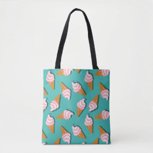 Waffle cones ice cream and frozen yogurt pattern tote bag