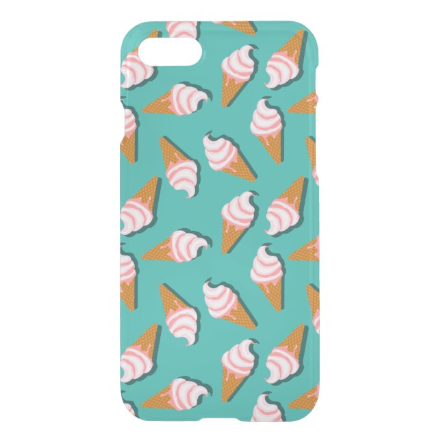 Waffle cones ice cream and frozen yogurt pattern uncommon iPhone case (Back)