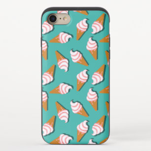Waffle cones ice cream and frozen yogurt pattern iPhone 8/7 slider case