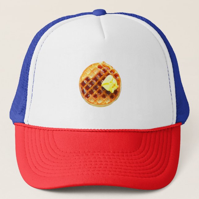 Waffle Cosume Easy Last Minute Halloween Breakfast Trucker Hat (Front)