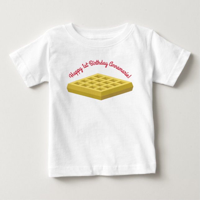 Waffle Cute Breakfast Birthday Party Baby T-Shirt (Front)
