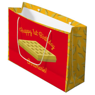 Waffle Cute Breakfast Birthday Party Large Gift Bag