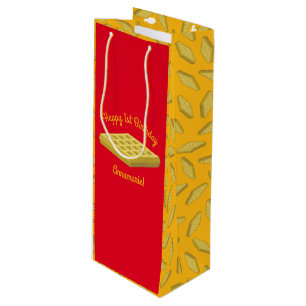 Waffle Cute Breakfast Birthday Party Wine Gift Bag