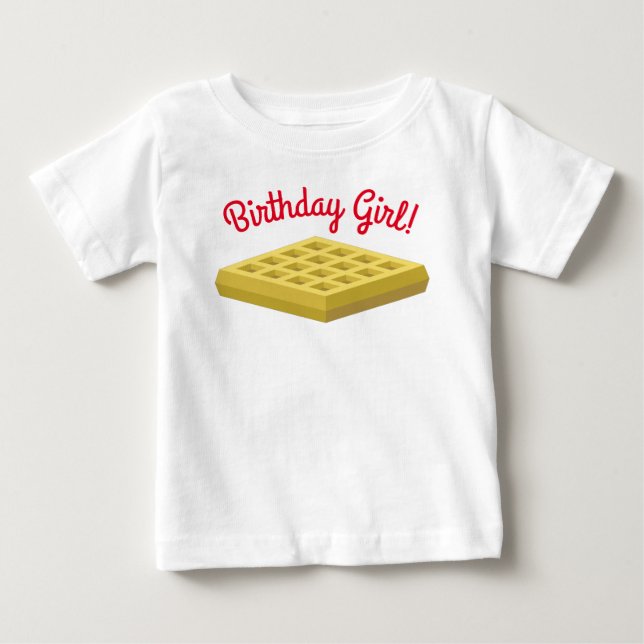 Waffle Cute Breakfast Brunch Kids 1st Birthday Baby T-Shirt (Front)