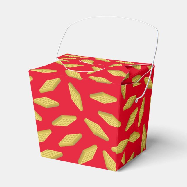 Waffle Cute Breakfast Brunch Kids 1st Birthday Favor Boxes (Front Side)