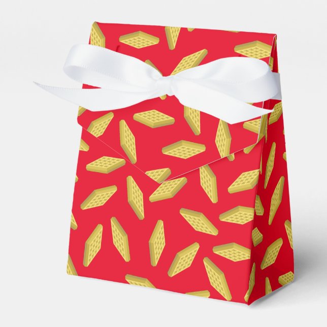 Waffle Cute Breakfast Brunch Kids 1st Birthday Favor Boxes (Front Side)