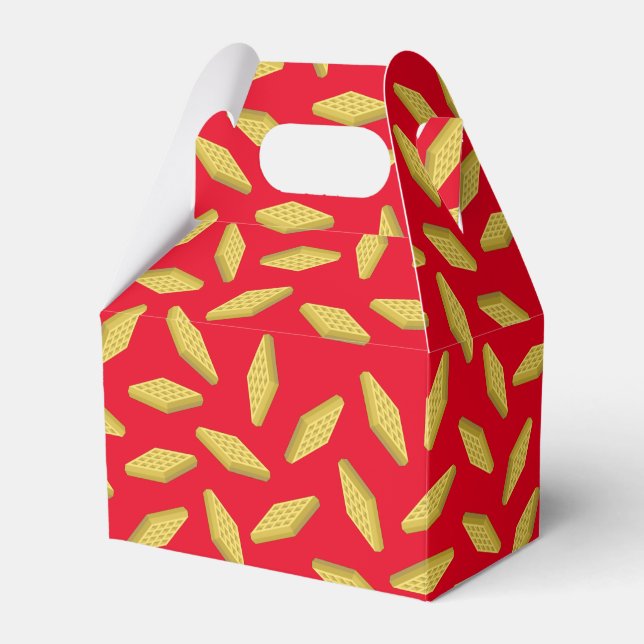 Waffle Cute Breakfast Brunch Kids 1st Birthday Favor Boxes (Front Side)