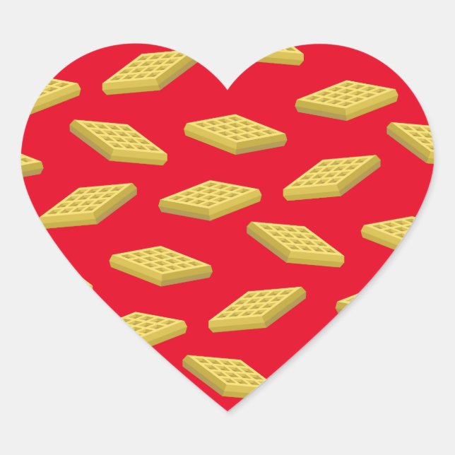 Waffle Cute Breakfast Brunch Kids 1st Birthday Heart Sticker (Front)