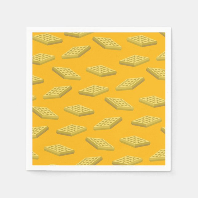 Waffle Cute Breakfast Brunch Kids 1st Birthday Napkins (Front)