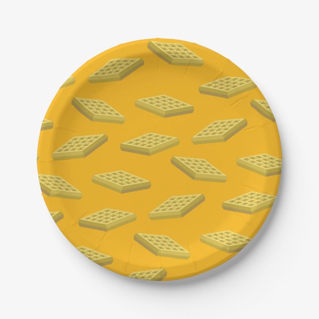 Waffle Cute Breakfast Brunch Kids 1st Birthday Paper Plates (Front)