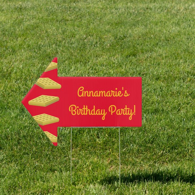 Waffle Cute Breakfast Brunch Kids 1st Birthday Sign (Insitu)