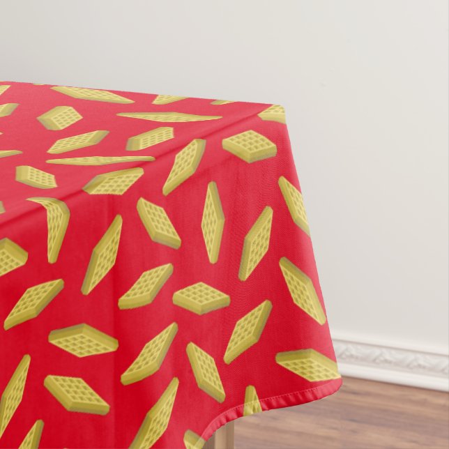 Waffle Cute Breakfast Brunch Kids 1st Birthday Tablecloth (In Situ)