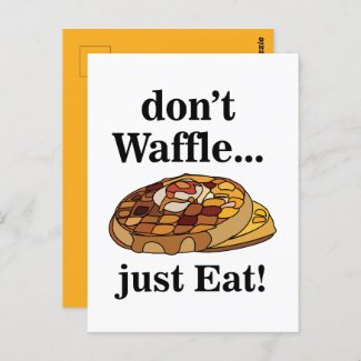 Waffle Dessert Food Funny  Postcard